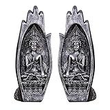 qazwsx Namaskara Mudra Buddha Hände Statue, Harz Zen Buddha Hand Skulptur Meditieren SAMMLBARE Figur Shakyamuni Buddha Silber 21x8cm (8x3inch)