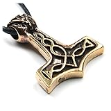 Drachensilber Thor Hammer Schmuck Anhänger Bronze, Länge mit Öse: 3,5cm, inkl. Band
