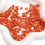 Nurila Glasperlen Zum Auffädeln,160 Stück Edelstein Perlen, Acrylperlen für DIY Armbänder Ohrringe Schmuck Heimdekoration Armbänder Schmuckperleohrringe,Ring,DIY-Zubehör 5-8mm (Rot-orange)