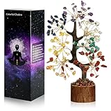 Vicloon Sieben Chakra Kristallbaum, Heilende Kristalle Geldbaum, Natürlichen Kristalle Feng Shui Deko, Bonsai Baum Dekoartikel, Dekoration zu Hause oder im Büro, Glücksbringer Geschenke