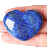 XIANNVXI 45mm Groß Lapislazuli Herz aus Steine Kristalle Edelsteine Herzen Liebe Edelstein Heilsteine Heilung Kristall Stein Palmstein Glücksbringer