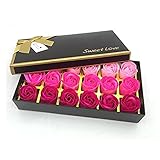 Xrten 18pcs Rose Soap Blumen Seifenrosen In Geschenk Box, Faszinierende Duft Von Rosen, Hübsche Form,Steigung Farben Badeseife Rose Für Valentinstag Multi Farben