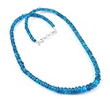 Sylph Gems Natürliche Neon-Apatit-Edelstein-facettierte Perlenkette in Rondelle-Form für Frauen aus 925er Sterlingsilber mit Schloss und Anpassungskette