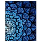 DCIDBEI Groß und KlarDiamant Painting Mandala Blau 40x50cm Diamond Painting Mandala Leinwand Diamond Painting Erwachsene Mandalas Malen nach Zahlen Transzendentales Erwachen Endlos Verändernd