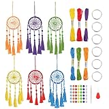 INFUNLY 6 Set Mini Traumfänger Kit DIY Traumfänger Making Kit Regenbogen Farbe Handgemachte Kleine Traumfänger für Tasche Anhänger Auto Innenraum Rucksack Charm