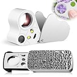 JUOIFIP 2 Pack Juwelier Lupe，30X 60 X 90 mit Licht Beleuchtete Juwelierlupen, Faltbare Schmucklupen mit Hellem LED Licht Vergrößerungsglas für Edelsteine, Schmuck, Münzen, Briefmarken