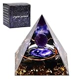 volumoon Kristall Pyramide, Reiki Heilkristall Pyramide, Amethyst Stein Pyramide, Kristall Energieturm, Chakra Pyramide für Heilung Yoga Meditation Schutz, Desktop Ornament Heimdekoration (B)