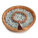 Armband Mala aus Holz mit Sandelholz-Duft mit brauner Quaste, 27 Perlen