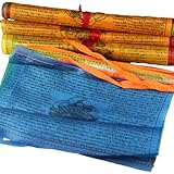 Tibetische Gebetsfahnen | 20 Stück Buddhistische Zen Flaggenbanner - 25x15 Cm Friedliche Dekoration Tibetische Gebetsflaggen Für Wand Hof Außenbereich Innenbereich Spirituelle Atmosphäre