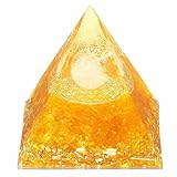 XIANNVXI Citrin Pyramide Edelsteine Große Citrin Stein Kristall Natürliche Heilkristalle Gelber Pyramiden Reiki Esoterik Geschenke 2.4'