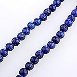 FACILLA 8mm Rund Strang Blau Lapislazuli Edelstein Perlen Kette TOP