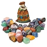 SMETCRAFT Edelstein Mix | farbenfrohe Mischung aus handverlesenen Edelsteinen mit buntem Beutel | verschiedene natürliche Trommelsteine | Größe 2,5cm - 4 cm | Heilsteine Set | Halbedelsteine