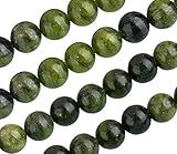 Natürliche Edelstein Perlen Taiwan Jade Mattiert Gefrostet und Poliert Rund 4mm 6mm 8mm 10mm Grün Set Lose Schmuckstein Schmuckperlen Schmuckdesign Bastelzubehör Perlenkette (4mm, 25 Stück Poliert)