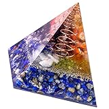 KYEYGWO Lapis Lazuli Energie Pyramiden Edelstein mit Kupferdraht, Reiki Kristall Pyramide Heilstein für Chakra Heilnung, Meditation und Haus Dekoration