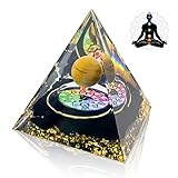 Orgonpyramide Orgonit Chakra Heilkristallpyramide Orgonit für den Erfolg Anti-Stress Kraft fördert Glück und Wohlstand Blume des Lebens Meditation Yoga Pyramide