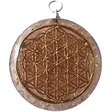 CHONIT Orgonit-Anhänger, Kristallhalskette mit Symbol Blume des Lebens u. Halsband und Tasche, Schutz-Anhänger, Reiki-Anhänger, Großer Kristallstein Frau u. Mann (Rose Quartz (Rose))