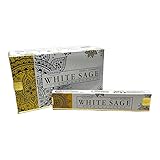 Deepika White Sage Masala Räucherstäbchen, natürlich, handgefertigt, Agarbatti, handgerollt, geformt, Bambusstab, 6er-Pack, 15 g