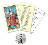 Laminierte St. Agatha Gebetskarte - St. Agatha Schutzpatron Heilige des Brustkrebses Token, Vaters Gebetskarte | St. Agatha Münze, Brustkrebs Gebetskarte | Schutzheilige des Krebses Gebetskarte | Set