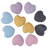 rockcloud Bunte Lavasteine, herzförmige Taschensteine, gefärbte Lavasteine, Aromatherapie, ätherisches Öl, Diffusor-Set, 2,3 cm, 10 Stück