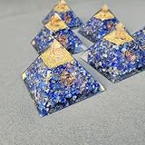 Harmoniekraft Agate Orgonit Pyramide XL groß blau Lapis Lazuli 90-95mm nach Wilhelm Reich 390-415gm Natürliche Edelsteine
