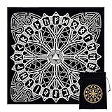 CREATCABIN Altartuch Wikinger Runen Himmelskonstellation Tarotdeck Spiritueller Wandteppich Tischdecke Heiliges Tuch Astrologie Mit Tarotkartentasche Für Weissagung Hexerei Pagan 19.49 x 19.49 Zoll