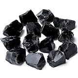 XIANNVXI Schwarz Obsidian Stein Rohsteine Premium Kristalle Steine 100% natürliche Heilsteine Raw Kristall Heilung Reiki (200G)