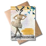 WBdesignz Grußkarte mit Umschlag - Waage Astrologie Sternzeichen edel modern Geburtstagskarte Geburtstag Astrologie modern Spiritualität Kunst (DIN A6) (Steinbock Frau)