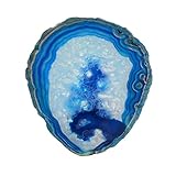 SM SunniMix Natürliche Achatscheiben Geode Steine, Untersetzer Becher Matte, 80 100 Mm / 3,2 4 Runde, für Schmuckherstellung, Heimdekoration, DIY, 6, Navy blau, 80-100mm