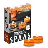 SPAAS 24 Duftenden Clearlights, Teelichter mit durchsichtigem Halter, ± 4,5 Stunden - Sparkling Times, Ingwer-orange