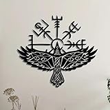 Generisch Vegvisir Rabe flug schwarz Metall Schild Wand-Deko Wikinger Wandbild wall art