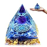 Tyuodna Orgonit Pyramide,Edelsteine Heilsteine,Orgon Pyramide,Reiki Chakra Steine,Kristall Steine für Chakra-Heilung,Meditation, Yoga,Esoterik Geschenke (Blau-Kristallkugel)