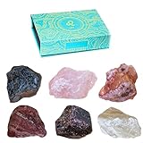 Galaxieregister Sternzeichen Edelstein-Set – 6 Edelsteine pro Sternzeichen für Heilung, Meditation & Energieausgleich – Elegante Geschenkbox – Premium-Qualität & Nachhaltig Produziert (Löwe)