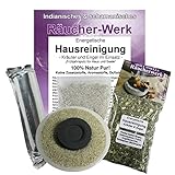 Haus & Wohnung AUSRÄUCHERN - Energetische Hausreinigung KRÄUTER & Engel 5-TLG Räucherset mit Onyx Räucherschale + Räucherkohle + ZUBEHÖR. 81043-W