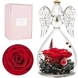 Miofula Ewige Rose im Engel Figur Geschenke für Mama,Infinity Rosen Jahrestag Geschenke für Frauen,Schutzengel Geburtstagsgeschenk für Frauen,Mutter Oma Geschenk zum Weihnachten Muttertag Valentinstag