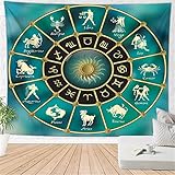 Wandteppichtischdecke Altartuch Tapisserie Wandbehang Tierkreiszeichen Astrologie Sonne Mond Schlafzimmer Raumdekor Kunst 200x150cm