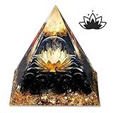 XIANNVXI Obsidian Orgonit Pyramide Schwarz Stein Kristalle Edelsteine Lotus Pyramiden Positive Energie Spirituelle Heilsteine Pyramide Inspirierend Erfolg Geschenke