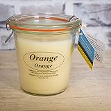 Kerzenfarm Rapswachskerze im Weck-Glas Orange XL