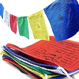 Gebetsfahne,Tibetische Flaggen,Tibet Buddhist Prayer Flagge,Tibetische Buddhistische Gebetsfahnen,Tibetische Gebetsfahnen,Für Buddhistische Altäre,Meditationsräume, Außendekoration,20 Seiten,5 Meter