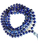 Natürliche AAA-Halskette Lapislazuli 108 Mala Lapislazuli Mala 108 Gebetskette Mala Halskette Handgeknüpft Mala Armband Japa Mala 8 mm runde Perlen Meditations-Quaste Buddhistische Mala