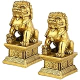 HOMSFOU Löwen-Ornament, Premium-Löwen-Skulpturen aus Kunstharz, für Zuhause und Büro, Dekoration, Miniatur-Statuen, stilvolle Tisch-Desktop-Akzente, 2 Stück