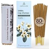 Calmveda Nag Champa Räucherstäbchen Set - (80 weihrauch stäbchen) Beruhigende räucherstäbchen nag Champa original – erdiger, blumiger Duft gemischt Nag Champa Agarbatti mit weißem Moschus räucherwerk
