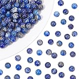 nbeads 100 Stück Naturstein perlen Stränge, ca. 6mm Natürliche Lapislazuli Lose Perlen Runde Edelstein Perlen Charms Für Halskette Armband Schmuckherstellung, Bohrung: 1 mm