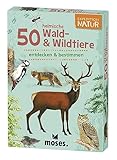 Moses 9739 Expedition Natur - 50 heimische Wald und Wildtiere | Bestimmungskarten im Set | Mit spannenden Quizfragen