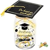 owlfun Prüfung Geschenk Master Abschluss Geschenk，LED Bachelor Geschenk Geldgeschenke Verpackung，Abitur 2025 Geschenke Graduation Deko Leuchtflasche Geschenkideen