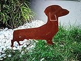 Zen Man Edelrost Gartenstecker Garten Hund Rost aus Metall Gartenfigure Gartendeko Rost Gartensculpture Handarbeit 40 * 25 cm 031081