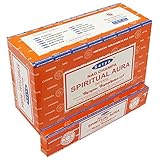 Satya Spiritual Aura Fragrance Räucherstäbchen 12er Pack Aggarbatti Home Scent Duft Aromatherapie 15G X 12 Pack (180G)