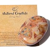 AWARDSEN 1 PCS 2.4' Crazy Lace Achat Edelsteine Groß, Kristall Oval Heilung Kristall für Reiki Heilung, Wiccan Lieferungen, Balancing Meditation Zubehör