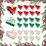 Dellyy Weihnachts Duftkerzen Set - 24 Stück Teelichter in Weihnachtsbaumform, Schmücken für Winter und Weihnachten, Drei Düfte