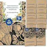 Magic Garden Seeds - Mitteleuropäische Heilpflanzen Saatgut Set - 12 traditionelle Kräutersorten der Volksmedizin - Alte Sorten - Garten Zubehör - Pflanzen Samen - Geschenk für Gartenliebhaber