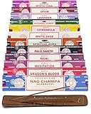 Satya Räucherstäbchen Nag Champa, Drachenblut, Meditation, Patchouli Wald, Palo Santo, weißer Salbei, Lavendel, Zitronella mit Shakti-Räucherstäbchen von Buyer Express